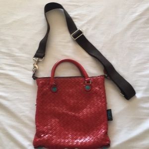 Gabs red leather bag. Made in Italy